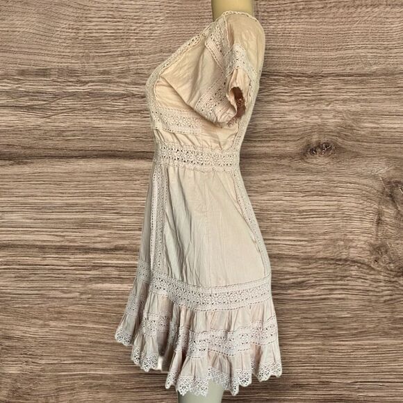 Vintage Victoria's Secret Woven Crochet Lace Peasant Fit Flare Summer Dress - Picture 4 of 9